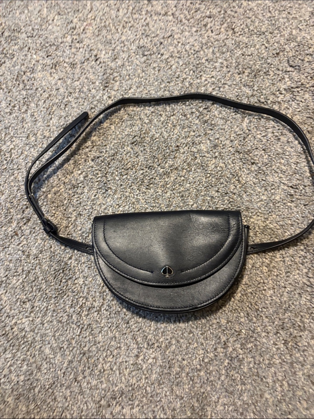 kate spade Black Leather Crescent Crossbody Belt Bag